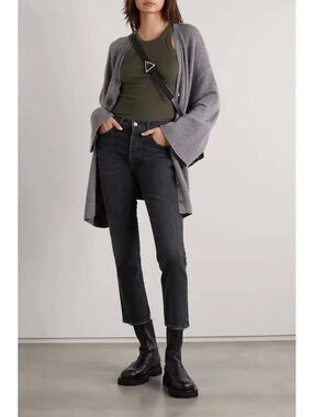 Citizens Of Humanity Jolene Washed Black High-Rise Button-Fly Jeans